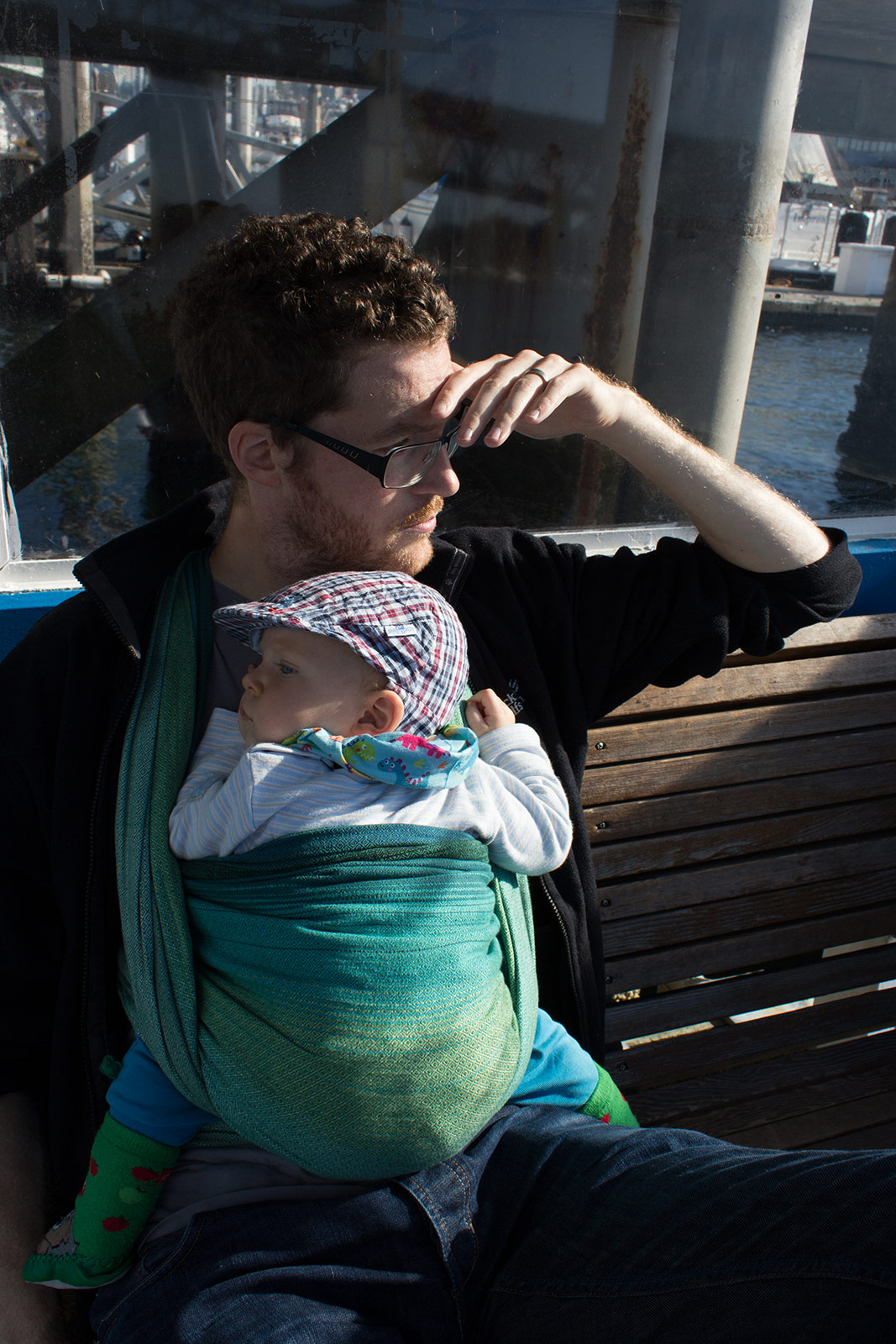 Julian and Albert waiting for an aquabus