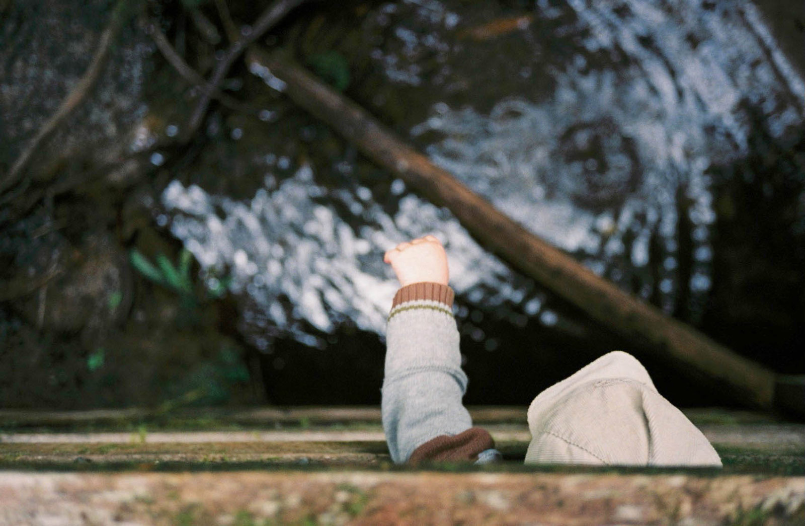 Albert throwing stones