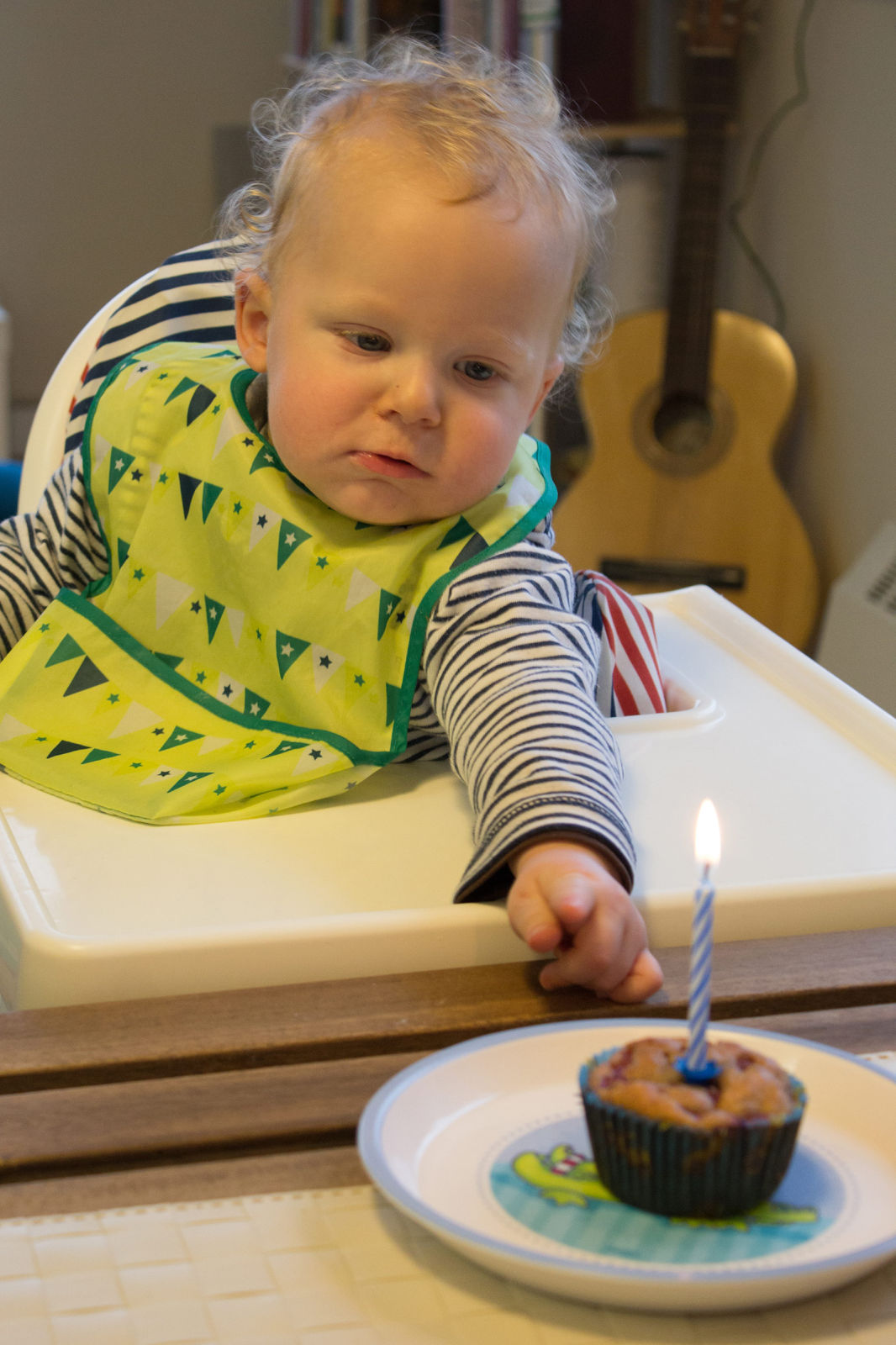 Albert getting his first cake. Or muffin.
