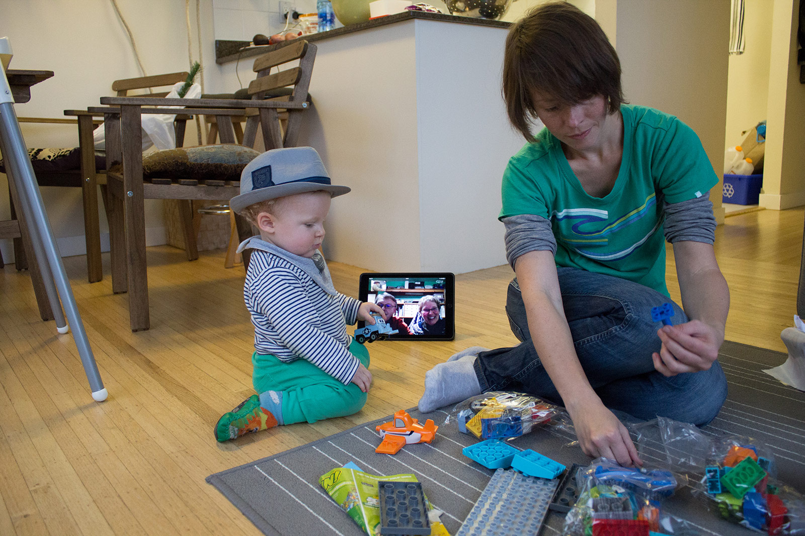 Inspecting the gift.