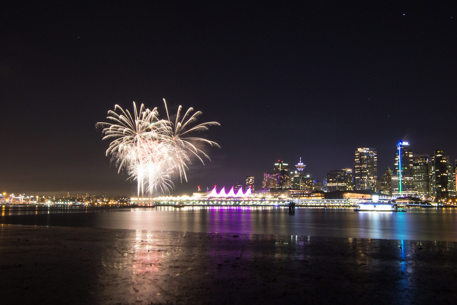 Fireworks over Coal Harbor